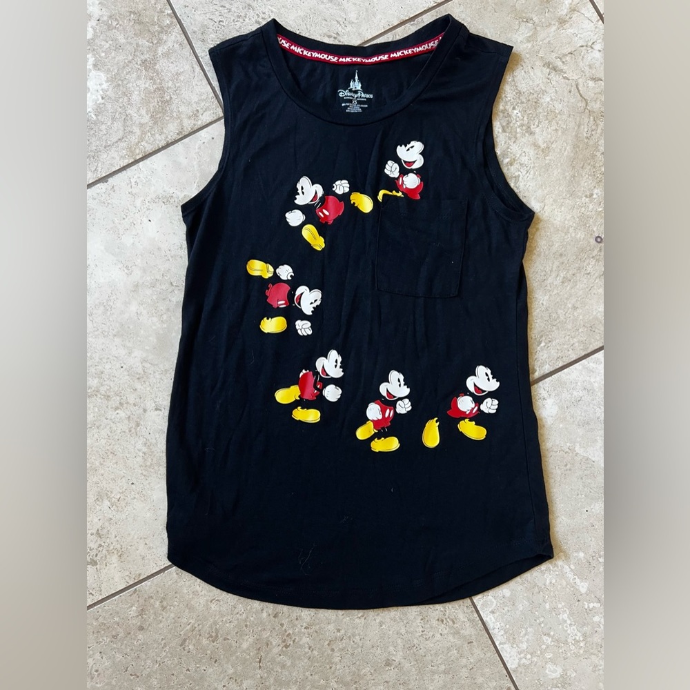 Disneyland Resort Mickey Mouse Black Tank Top with Pocket X-Small